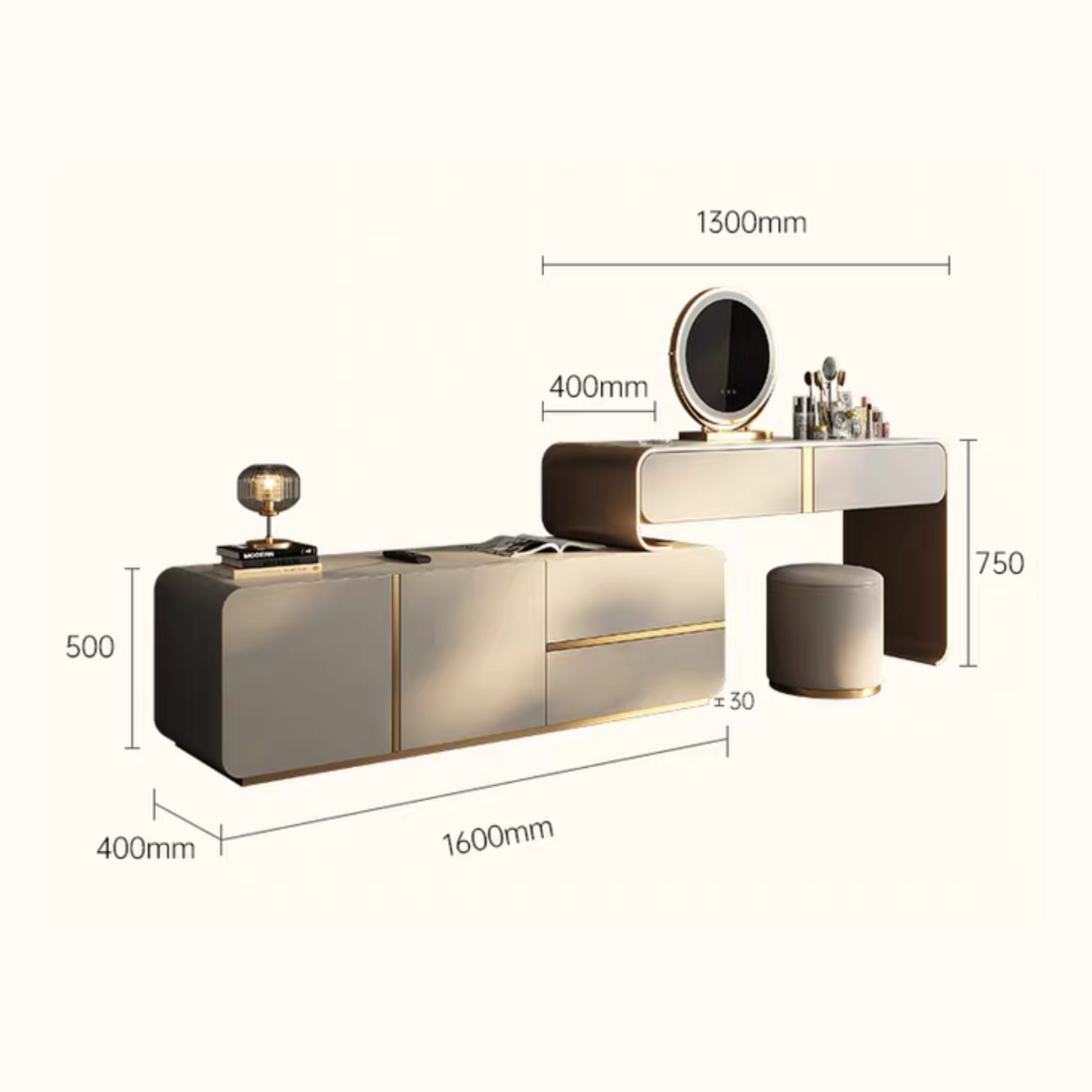 ชุดโต๊ะเครื่องแป้ง ครบชุด TB167