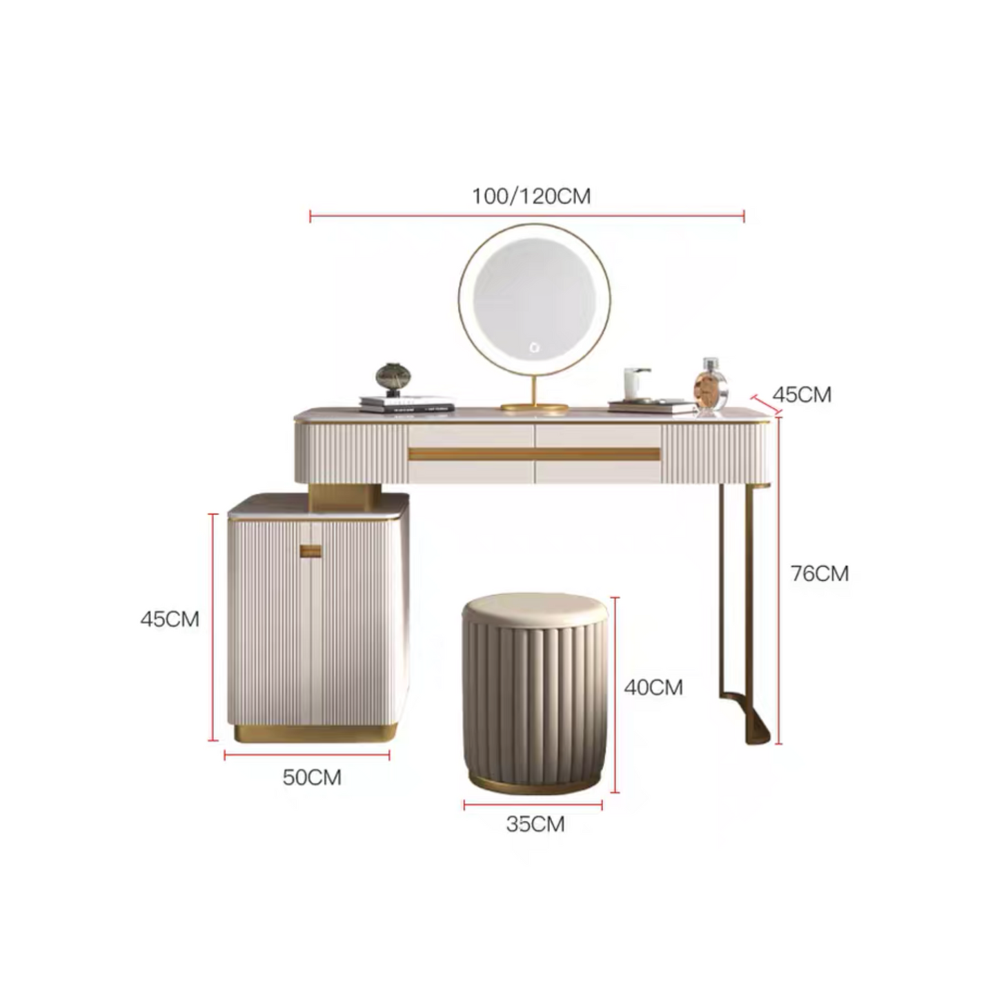 โต๊ะเครื่องแป้ง ครบชุด TB124