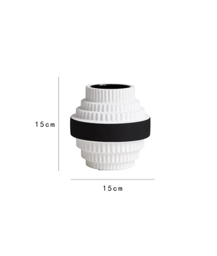 แจกัน black and white vase MD004