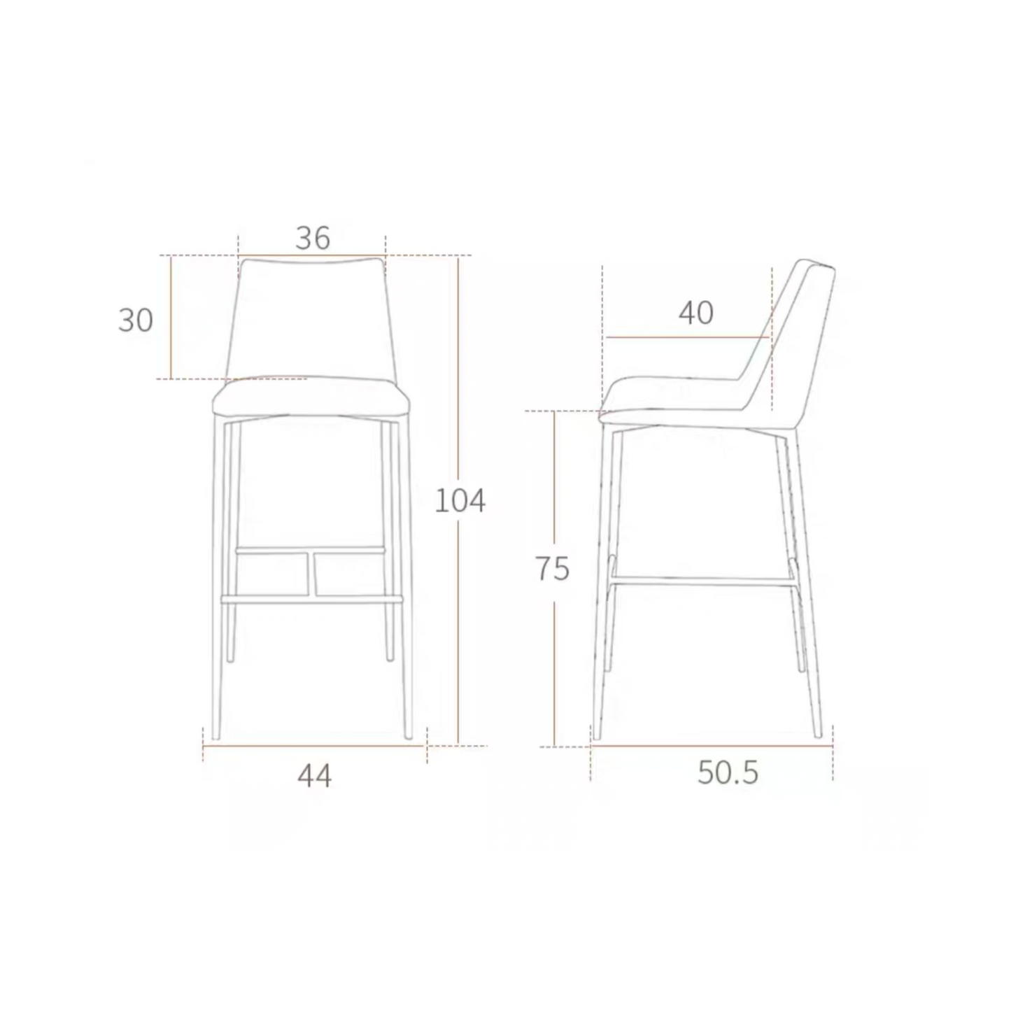 เก้าอีบาร์ Modern Footrest Bar CHB003