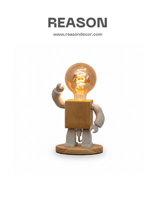 โคมไฟตุ๊กตาหุ่นยนต์ไม้ LM009