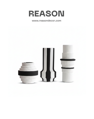แจกัน black and white vase MD004
