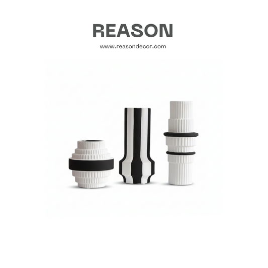 แจกัน black and white vase MD004