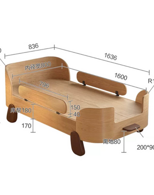 เตียงนอนไม้เด็ก เตียงเสริม
