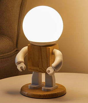 โคมไฟตุ๊กตาหุ่นยนต์ไม้ LM009