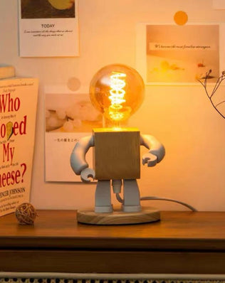 โคมไฟตุ๊กตาหุ่นยนต์ไม้ LM009