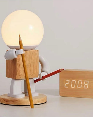 โคมไฟตุ๊กตาหุ่นยนต์ไม้ LM009